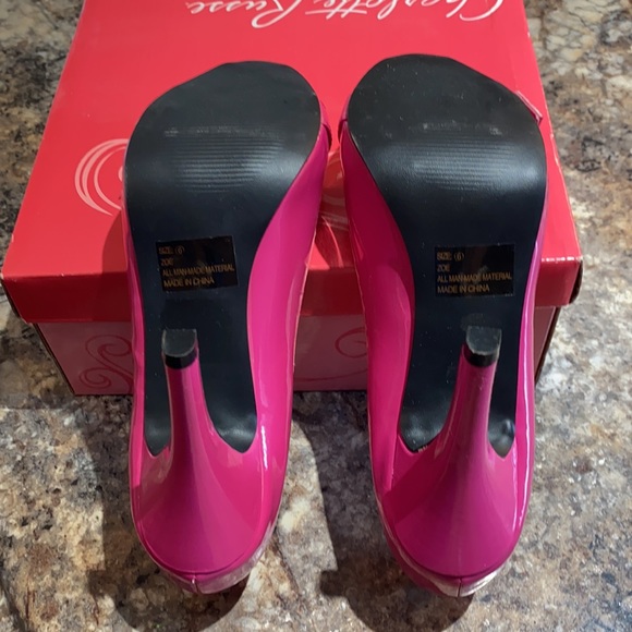 Charlotte Russe hot pink patent pumps size 6 - Picture 3 of 3